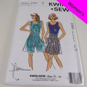 Kwik Sew 2151 clothing pattern XSM - XLG UNCUT tank top, shorts
